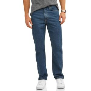 George Mens Relaxed Fit Mid Rise 5 Pocket Jeans Medium Wash Size 38 x 32